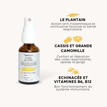 Les actifs naturels de notre spray Flash Allerg'